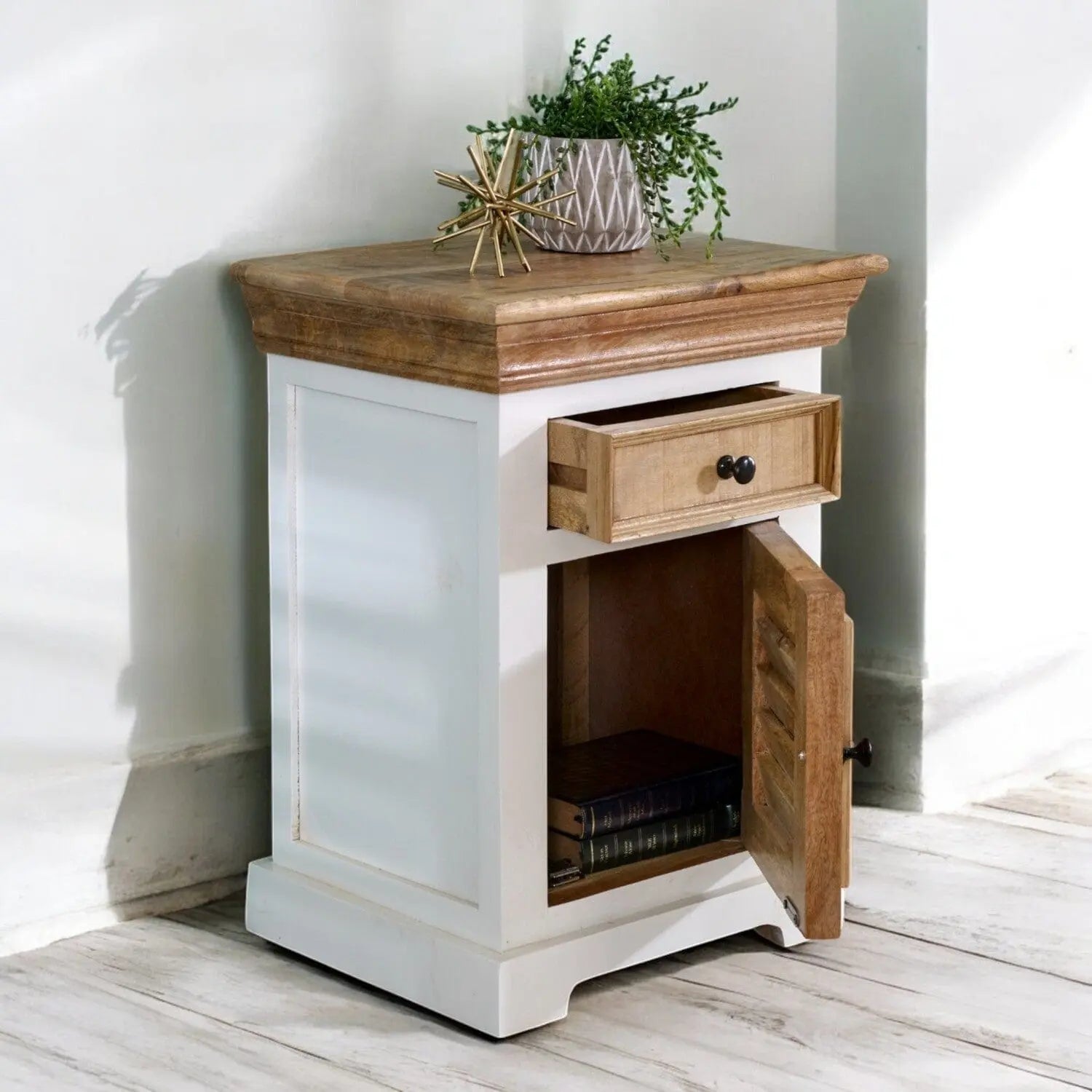 Doonbeg Wooden Bedside Table Cabinet