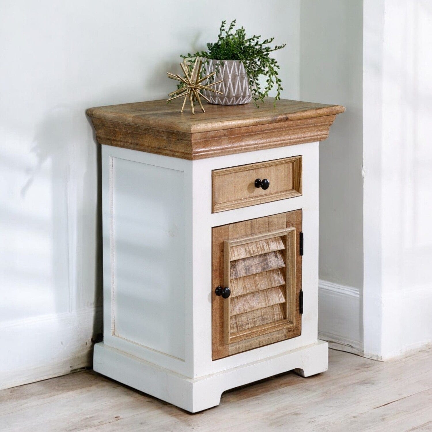 Doonbeg Wooden Bedside Table Cabinet