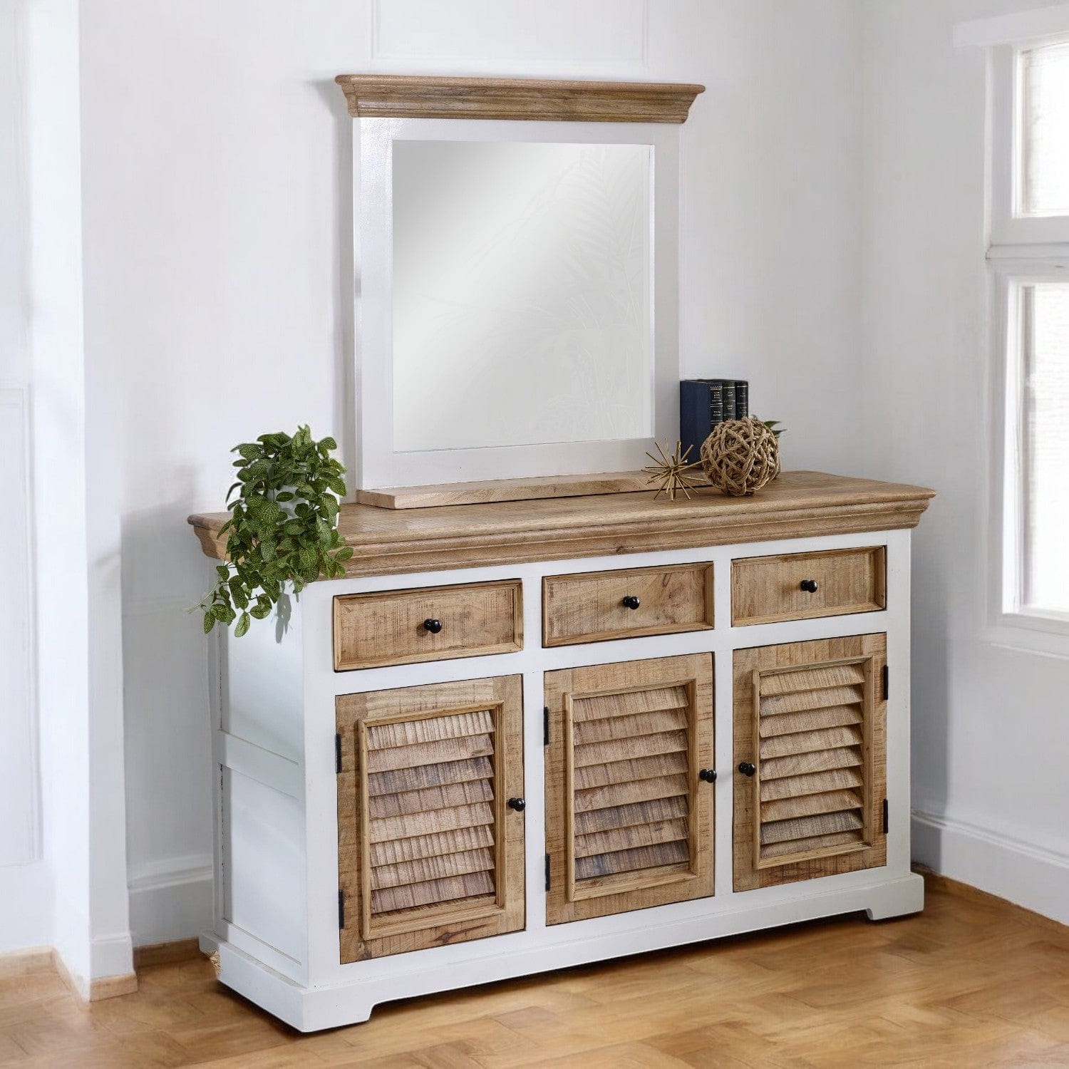 Doonbeg Wooden Mirror Frame With Shelf