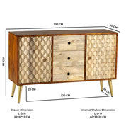 Ennis Wooden 2 Doors & 3 Drawers 130cm Sideboard