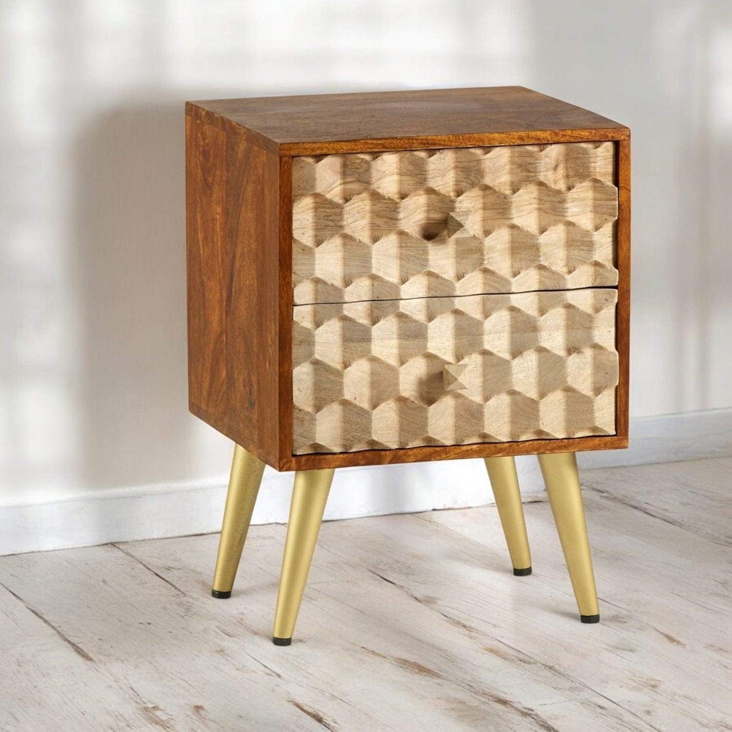 Ennis Wooden 2 Drawer Bedside Table