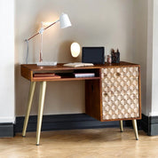 Ennis Wooden Desk with Gold Legs