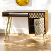 Ennis Wooden Desk with Gold Legs