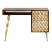 Ennis Wooden Desk with Gold Legs