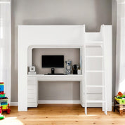 Eva High Sleeper Bed With Desk & Storage