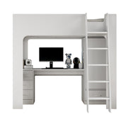 Eva High Sleeper Bed With Desk & Storage