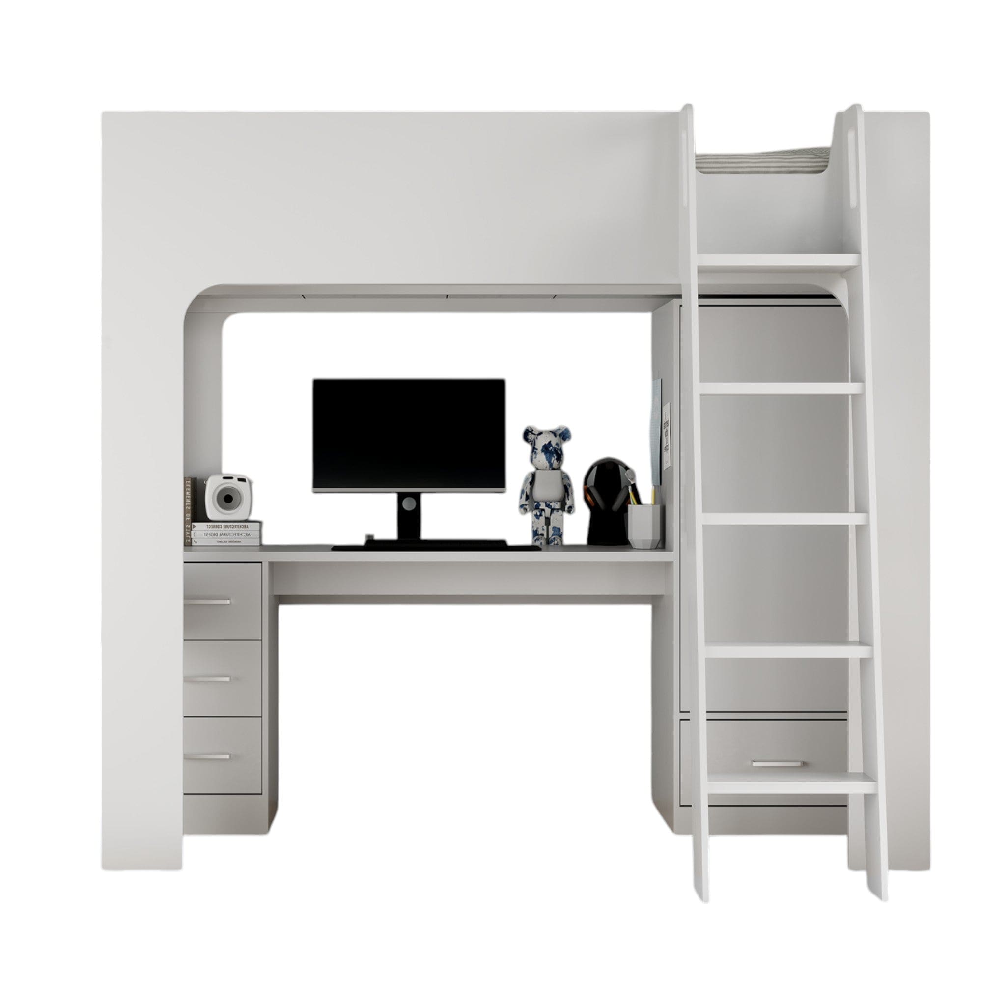 Eva High Sleeper Bed With Desk & Storage