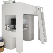 Eva High Sleeper Bed With Desk & Storage