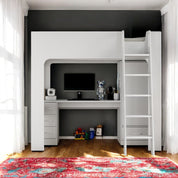 Eva High Sleeper Bed With Desk & Storage