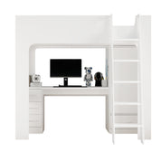 Eva High Sleeper Bed With Desk & Storage
