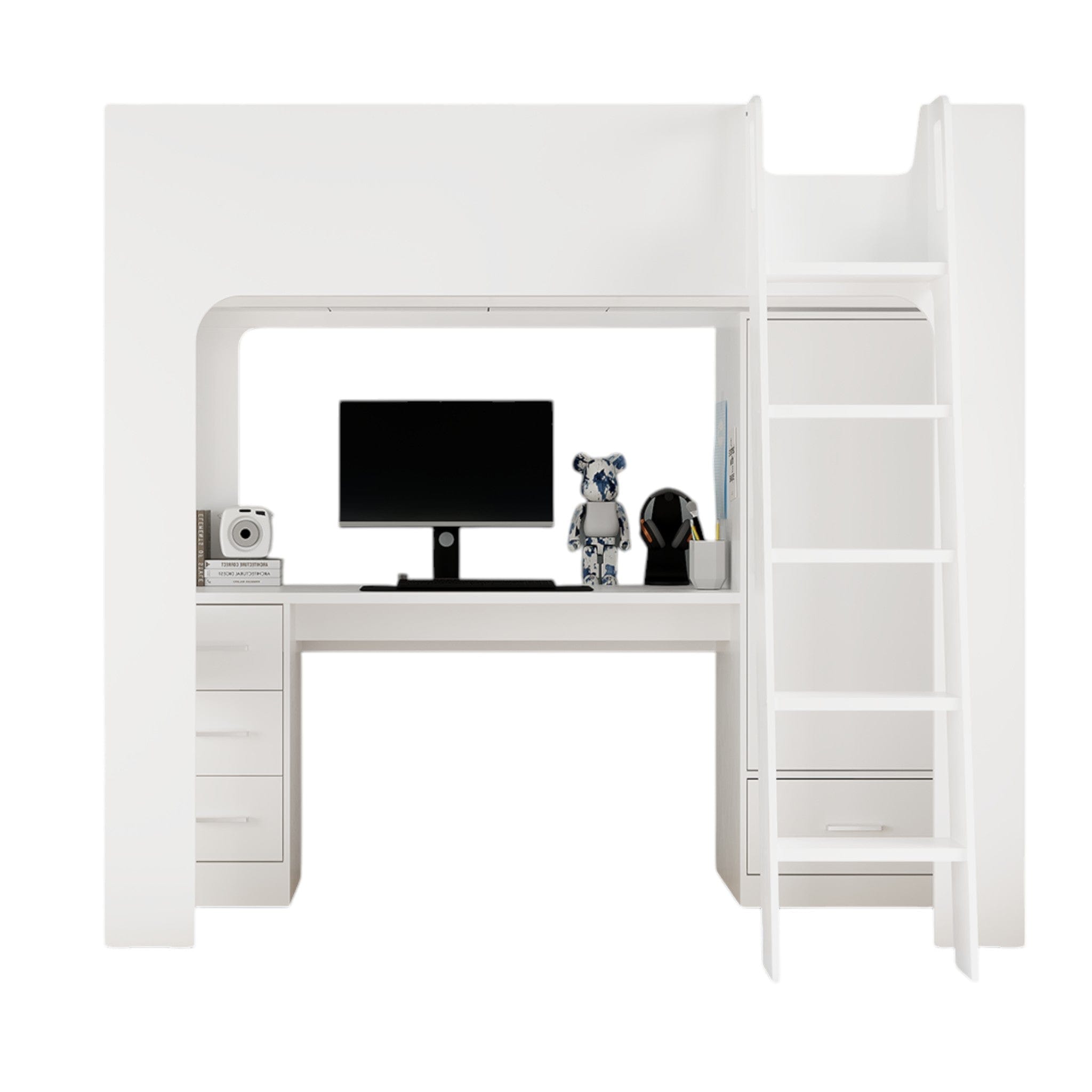 Eva High Sleeper Bed With Desk & Storage