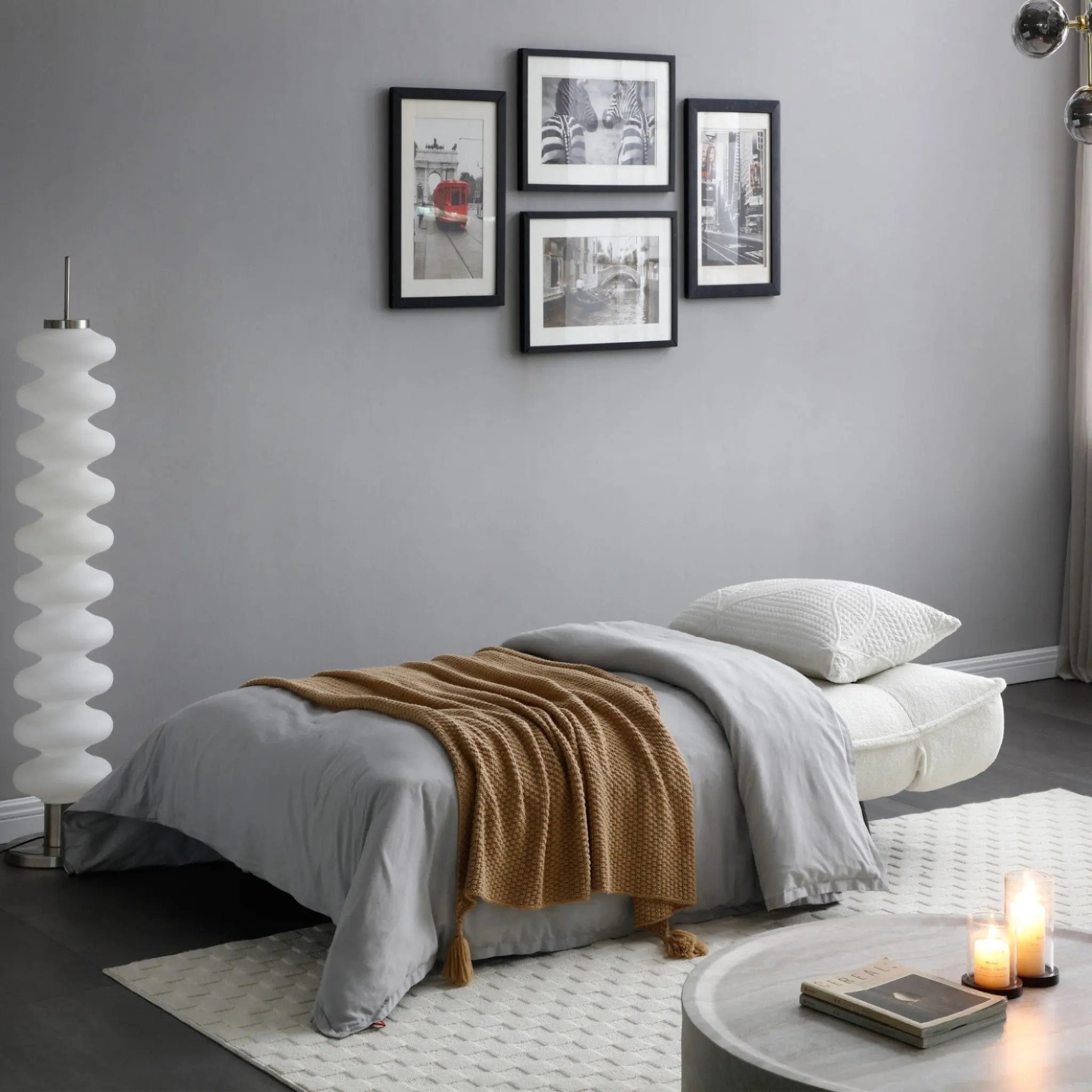Fowey Boucle Fabric Upholstered Sofa Bed