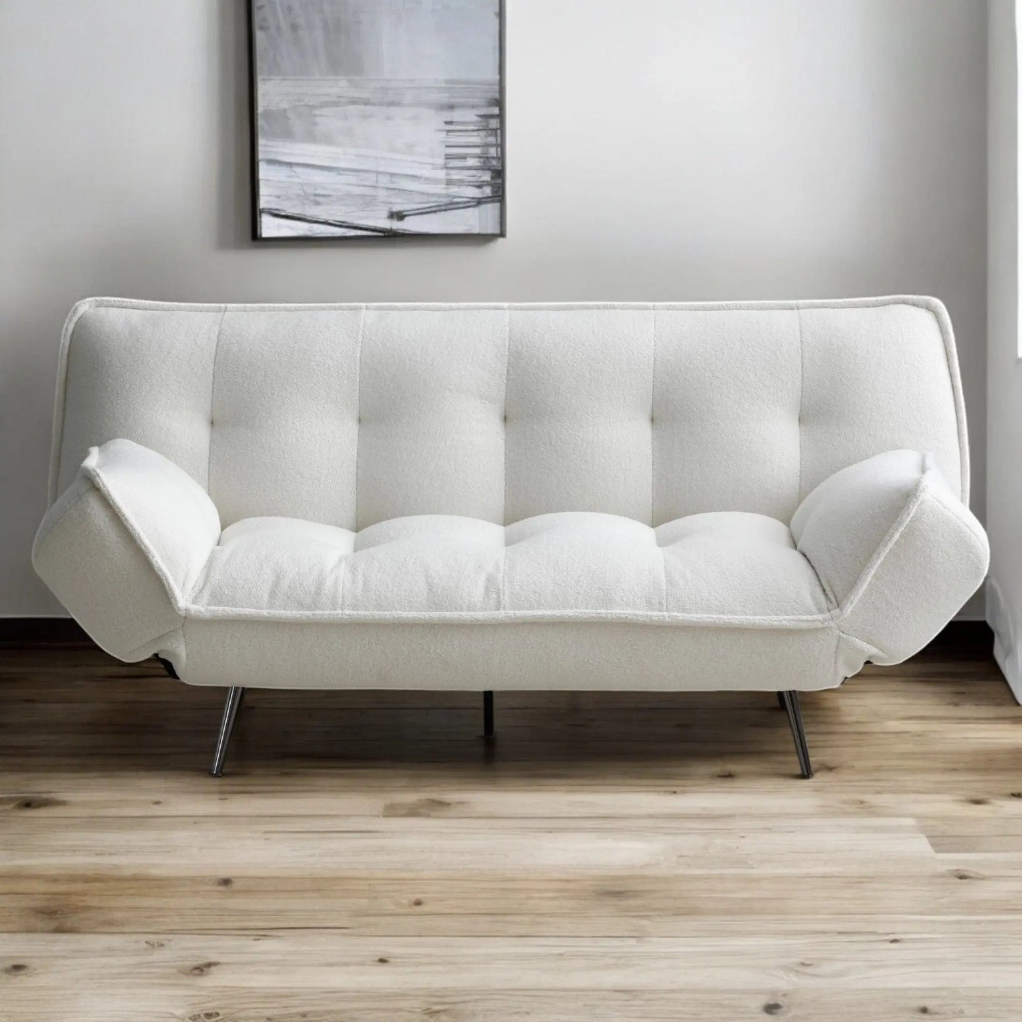 Fowey Boucle Fabric Upholstered Sofa Bed