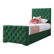 Freya Diamante Tufted Velvet Upholstered Single Bed Frame