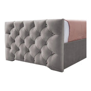 Freya Diamante Tufted Velvet Upholstered Single Bed Frame