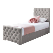 Freya Diamante Tufted Velvet Upholstered Single Bed Frame