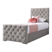 Freya Diamante Tufted Velvet Upholstered Single Bed Frame