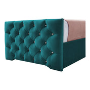 Freya Diamante Tufted Velvet Upholstered Single Bed Frame