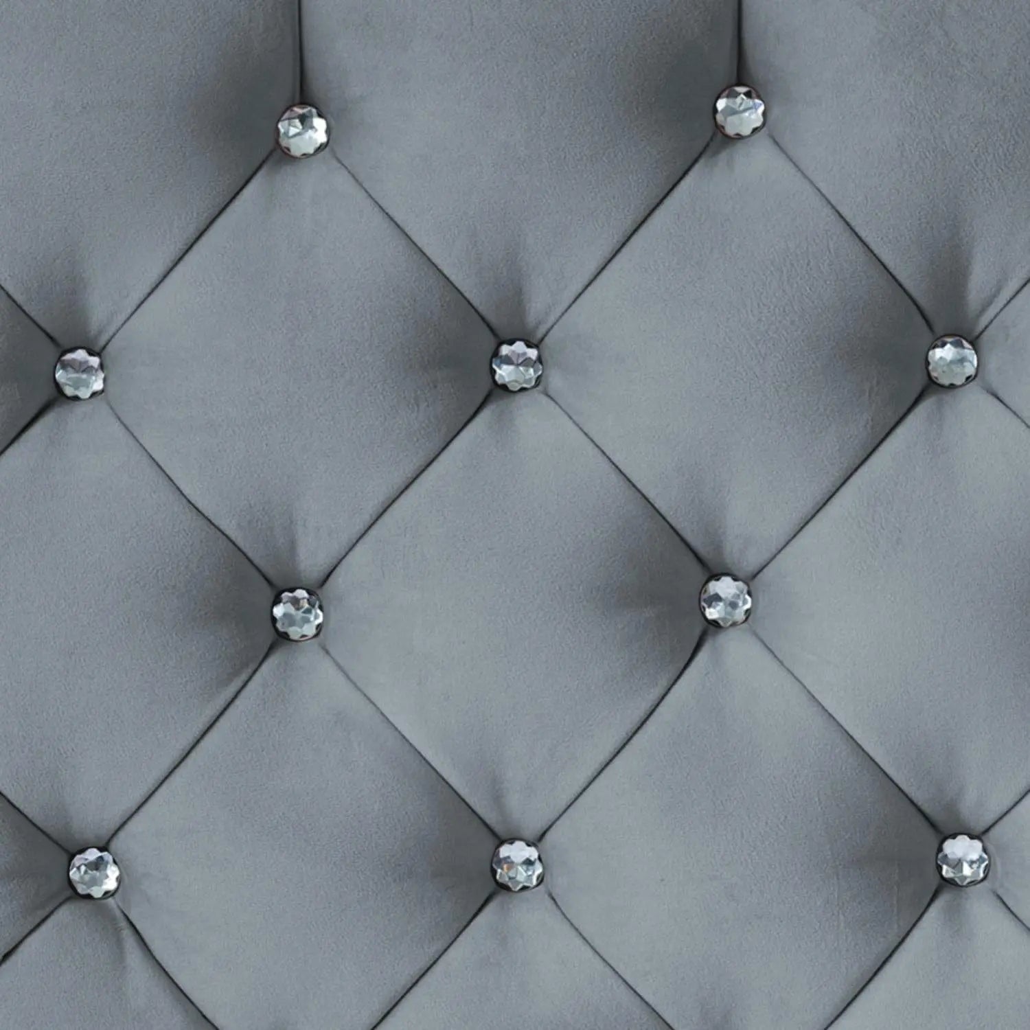 Freya Diamante Tufted Velvet Upholstered Single Bed Frame