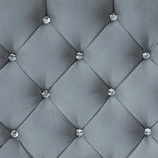 Freya Diamante Tufted Velvet Upholstered Single Bed Frame