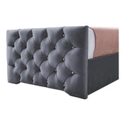 Freya Diamante Tufted Velvet Upholstered Single Bed Frame