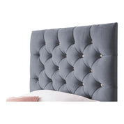 Freya Diamante Tufted Velvet Upholstered Single Bed Frame