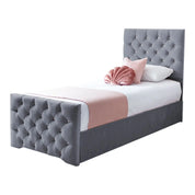 Freya Diamante Tufted Velvet Upholstered Single Bed Frame