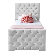 Freya Diamante Tufted Velvet Upholstered Single Bed Frame