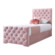 Freya Diamante Tufted Velvet Upholstered Single Bed Frame