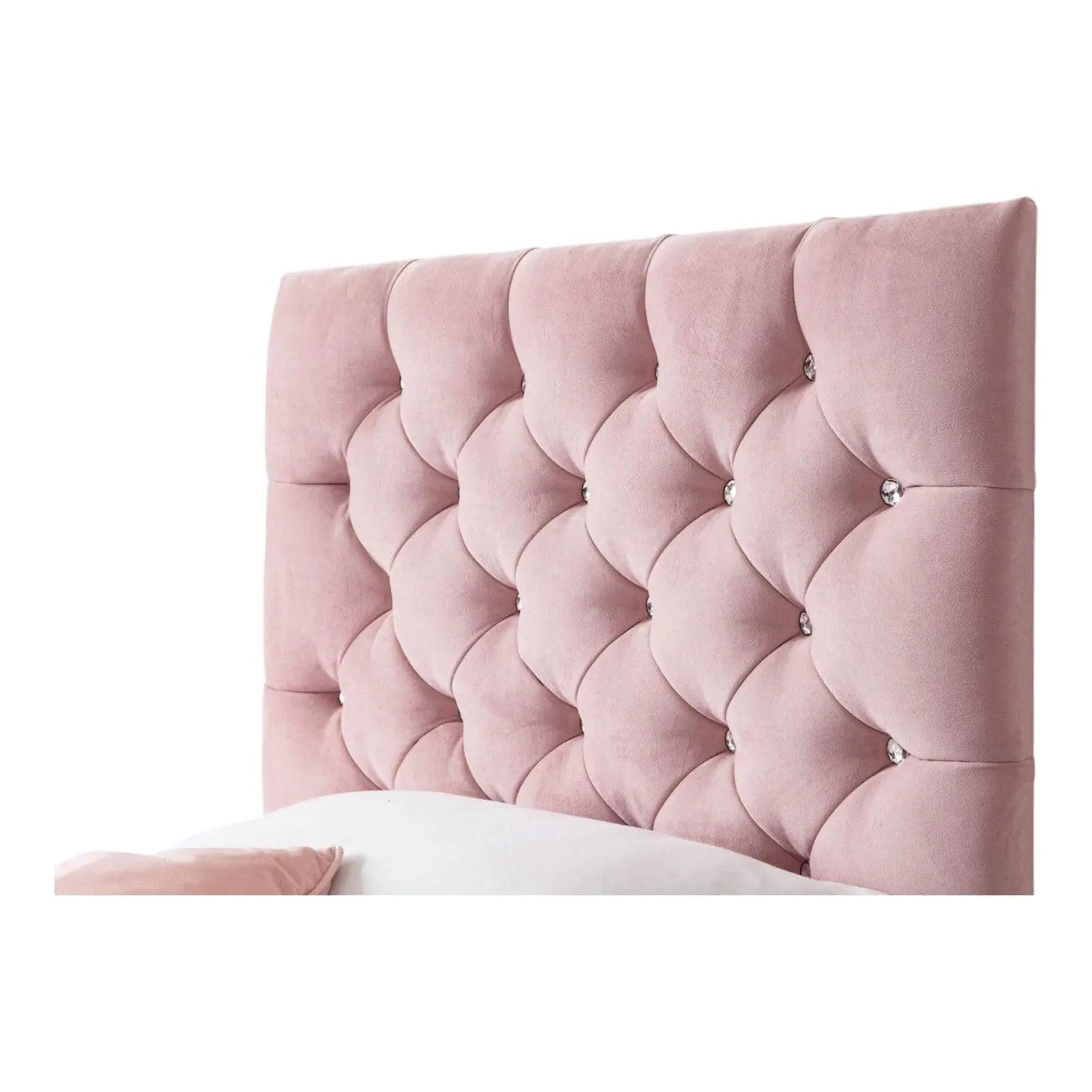 Freya Diamante Tufted Velvet Upholstered Single Bed Frame