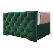 Freya Diamante Tufted Velvet Upholstered Single Bed Frame