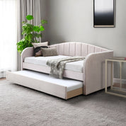 Pink Frodsham Upholstered Day Bed with Trundle