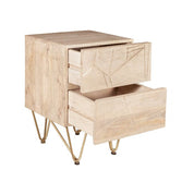 Galway Light Gold Wooden 2 Drawer Bedside Table