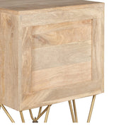 Galway Light Gold Wooden 2 Drawer Bedside Table