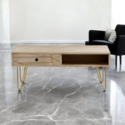 Galway Wooden Light Gold 1 Drawer Coffee Table