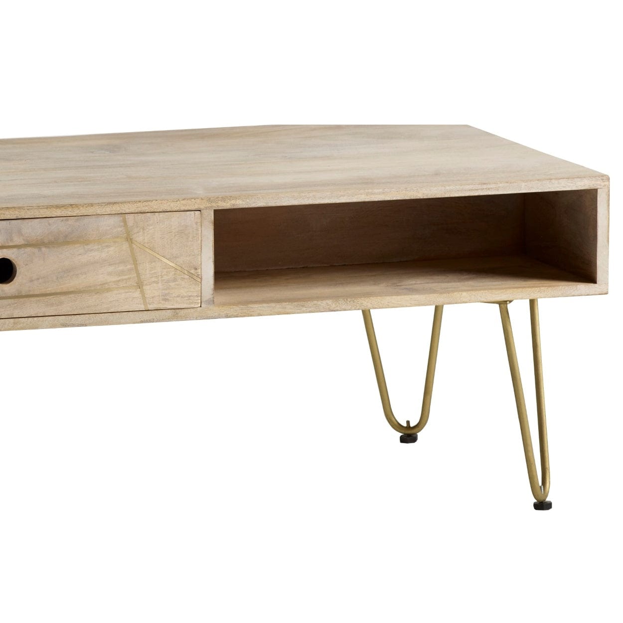 Galway Wooden Light Gold 1 Drawer Coffee Table