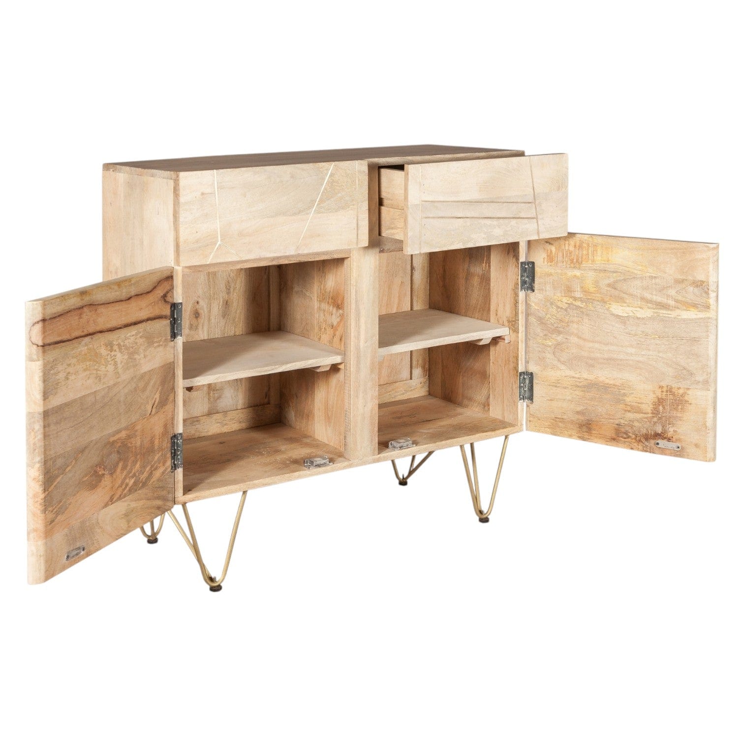 Galway Wooden Light Gold 2 Doors 90cm Sideboard