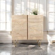 Galway Wooden Light Gold 2 Doors 90cm Sideboard