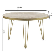 Galway Wooden Light Gold Round 120cm Dining Table