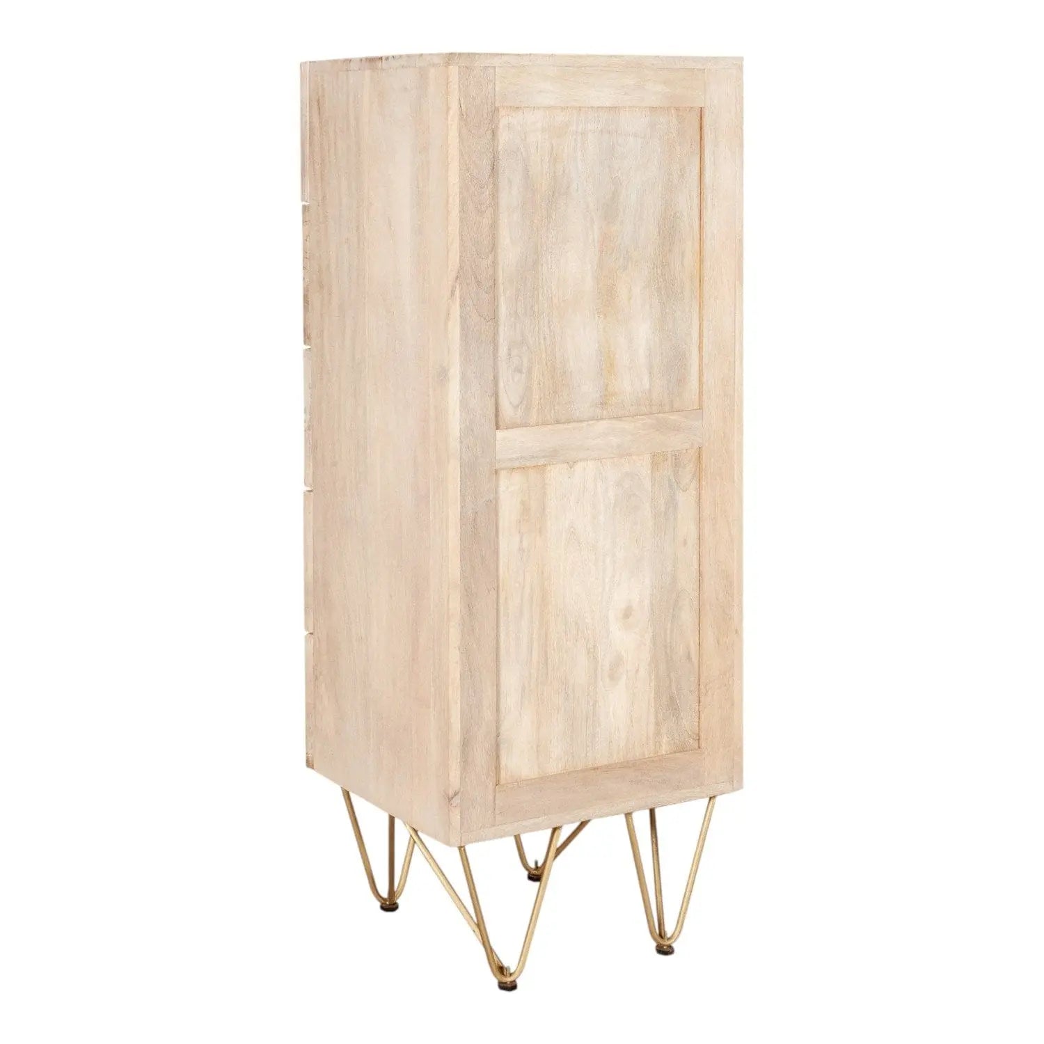 Galway Wooden Light Gold Tall Chest of 5 Drawers