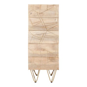 Galway Wooden Light Gold Tall Chest of 5 Drawers