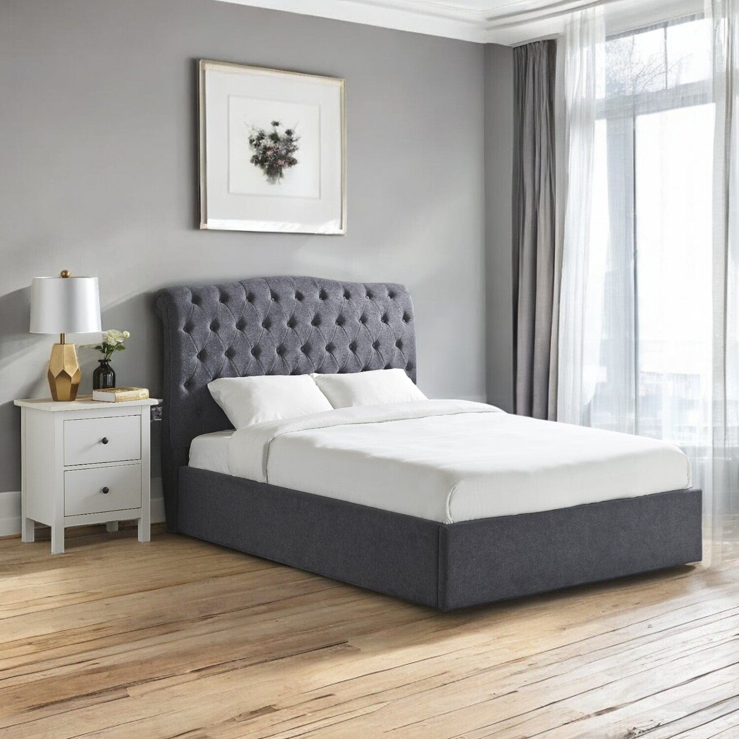  Single 3ft - 90x190cm Gawsworth Upholstered Ottoman Storage Bed Frame