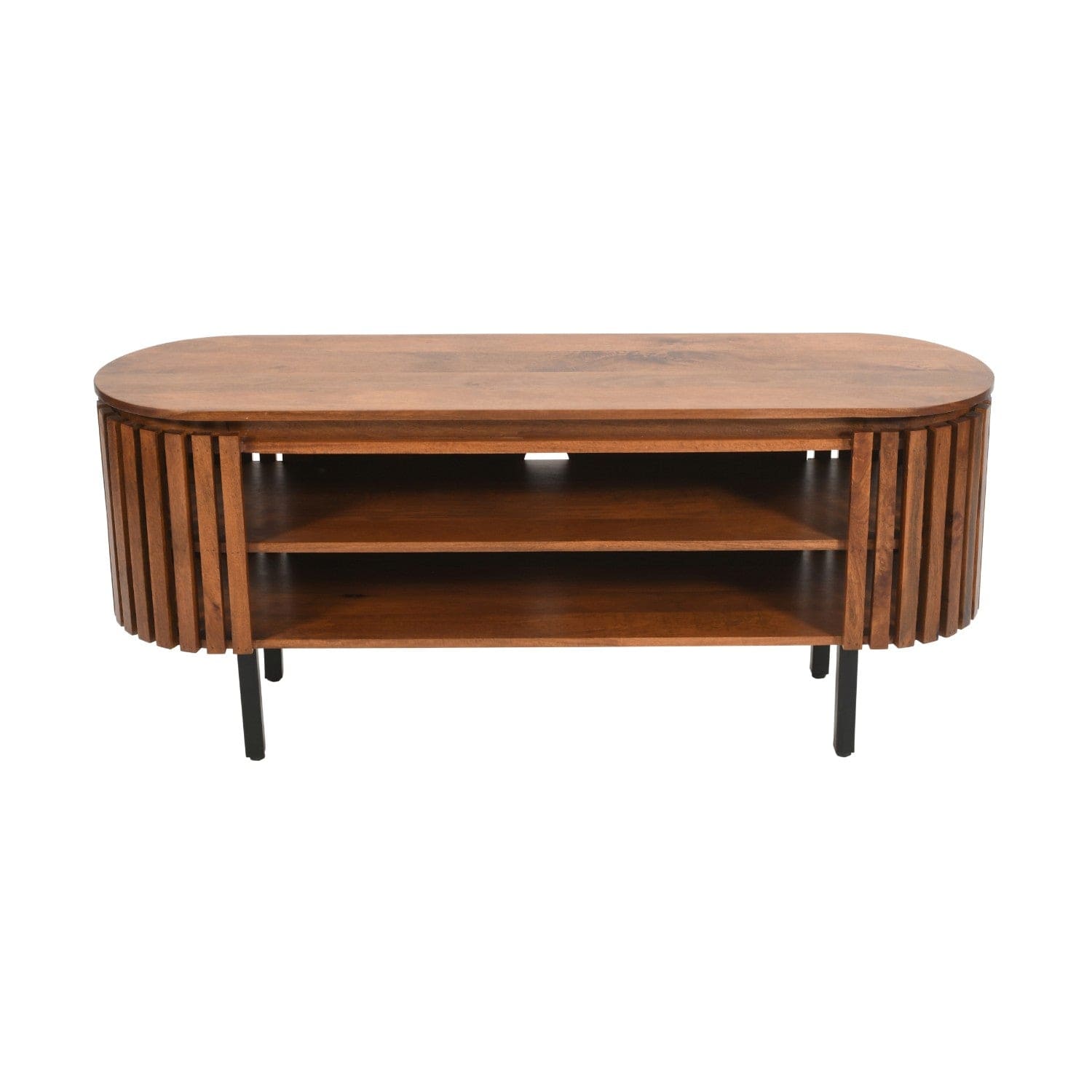 Glenariff 140cm Wooden Slatted TV Media Unit Cabinet