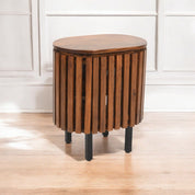 Glenariff Wooden Slatted Bedside Table Cabinet