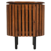 Glenariff Wooden Slatted Bedside Table Cabinet