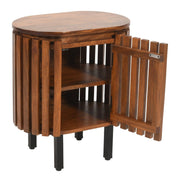 Glenariff Wooden Slatted Bedside Table Cabinet