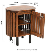 Glenariff Wooden Slatted Bedside Table Cabinet