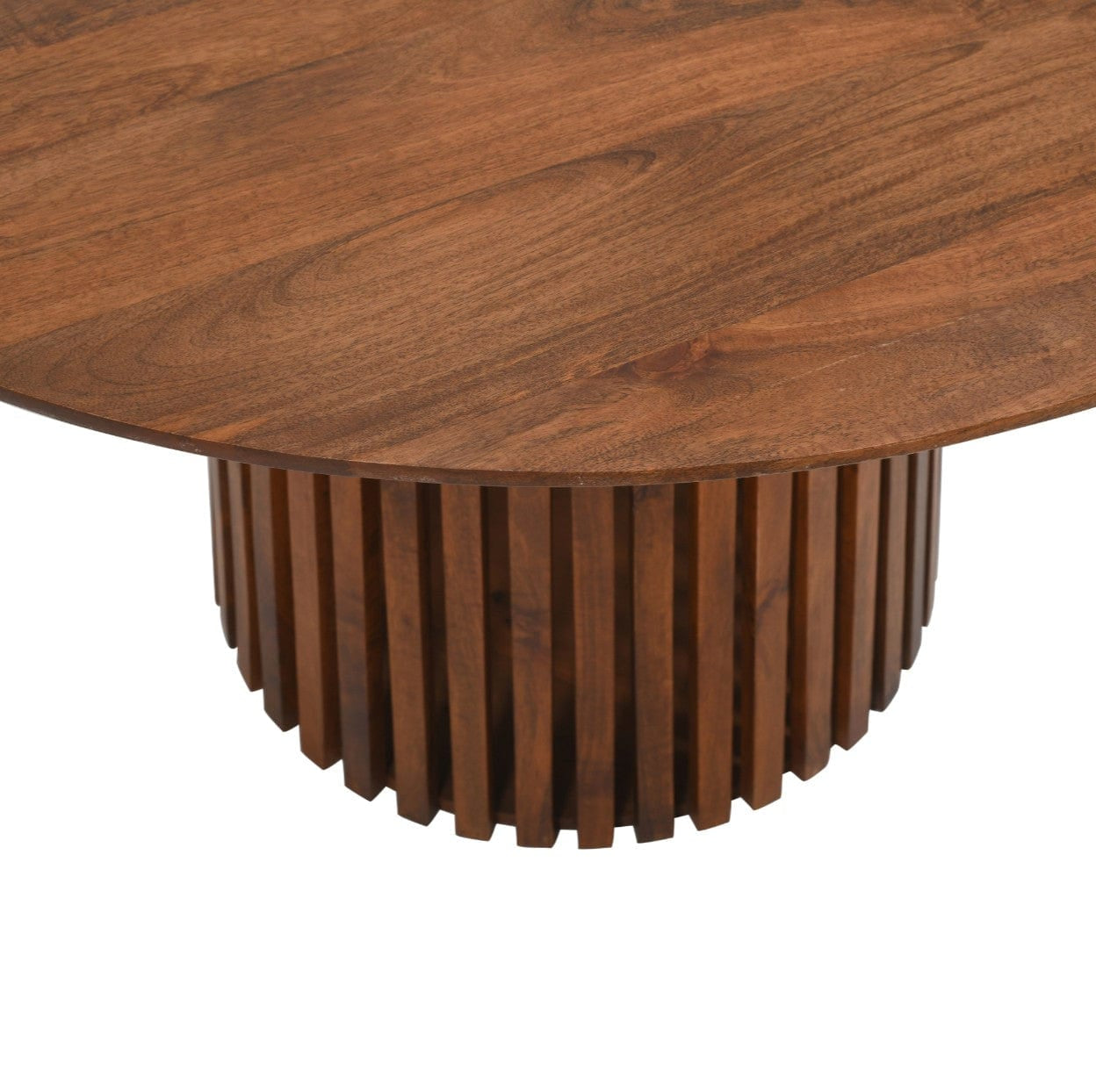 Glenariff Wooden Slatted Round 120cm Dining Table