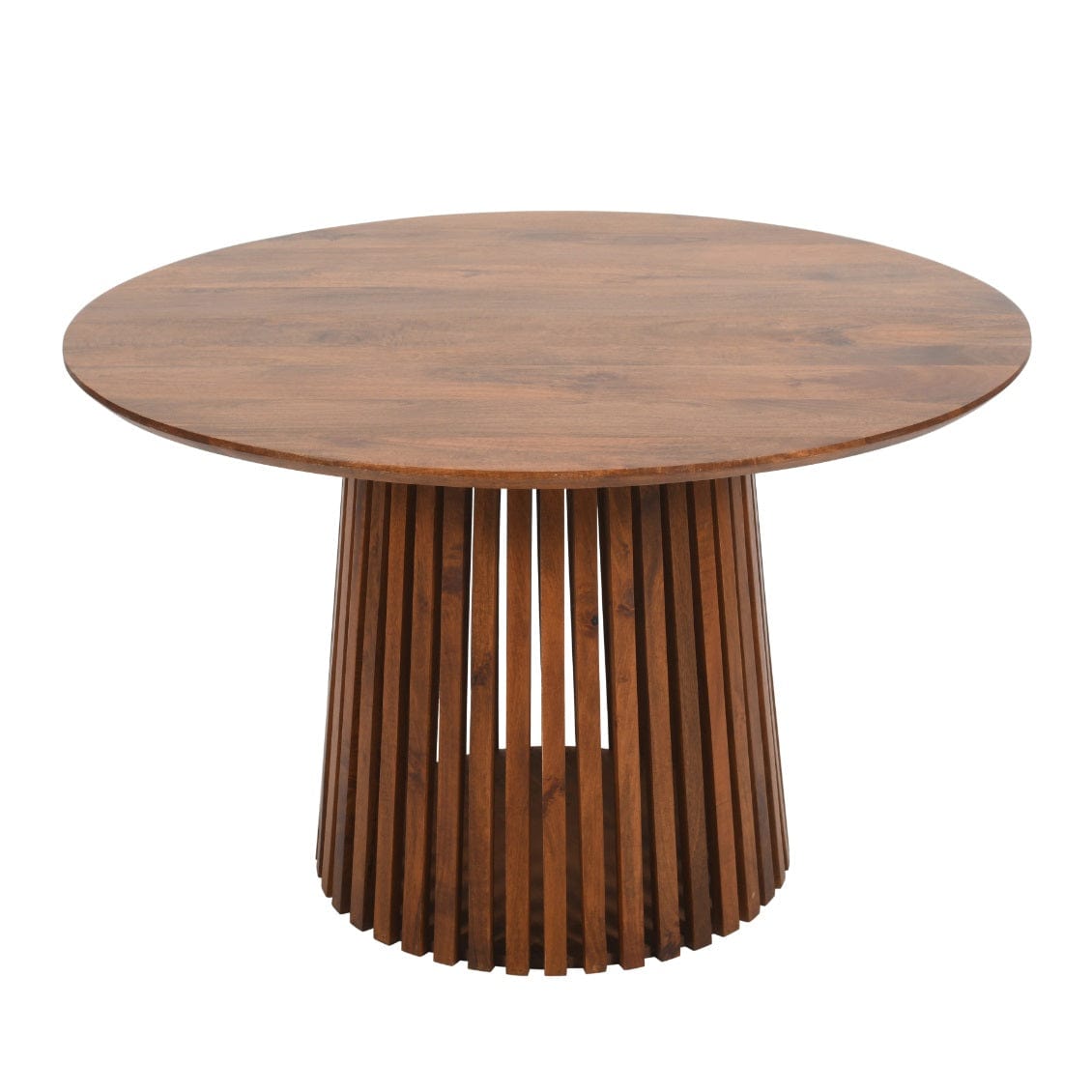 Glenariff Wooden Slatted Round 120cm Dining Table