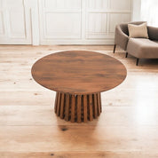 Glenariff Wooden Slatted Round Coffee Table